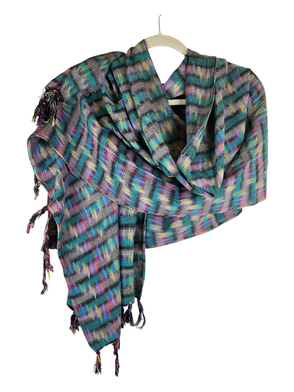 Guatemalan Traditional Ikat Weave Scarf Travel Wrap Men Women